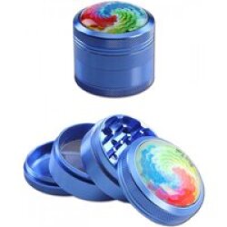 Black Leaf Mandala Alu-Grinder 4-tlg. h.blau