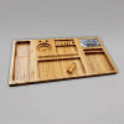 RAW Bamboo Triple Flip Rolling Tray, Premium Drehunterlage, 40 x 25 cm