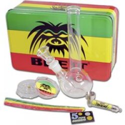 Breit Minibong Set mit Grinder und Purpfeife