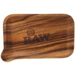 RAW Rolling Tray aus Holz mit Logo-Prägung