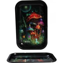 Black Leaf Rolling Tray Mushroom M