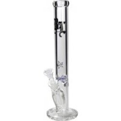 Black Leaf Zylinder Bong mit Ice 9mm blau