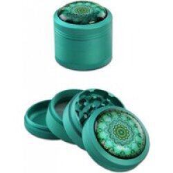 Black Leaf Mandala Alu Grinder 4-tlg. türkis