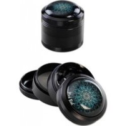 Black Leaf Mandala Alu-Grinder 4-tlg. schwarz