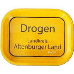 Black Leaf Rolling Tray Ortsschild DROGEN S