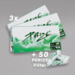 Purize Bundle, 3x Purize Longpapes und 1x Purize XTRA Slim 50 Aktivkohlefilter