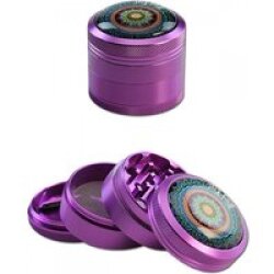 Black Leaf Mandala Alu-Grinder 4-tlg. aubergine