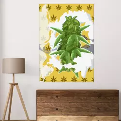 Stoffbild Fresh Bud (Ausführung: Mit Alu-Rahmen, Größe: 70×100 CM)