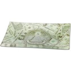 Black Leaf Dollar Rolling Tray aus Glas