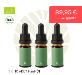 3x Cantura AKUT 12 | Bio-Hanf-Öl 10 ml