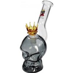 Black Leaf Skull Glaspfeife mit Krone