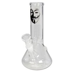 bong-discount Wasserpfeife, Erlenmeyer-Kolbenbong, Glasbong | 21 cm, NS 14 (14,5mm) | klar | robustes BOROSILIKATGLAS