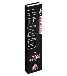 Black King Size Slim Papers & Tips - GIZEH