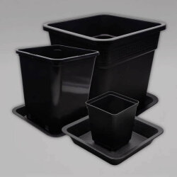 Topf und Untersetzer, 0,25L-30L, schwarz