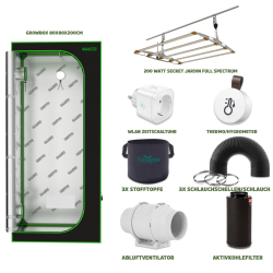 Growbox Komplettset - 80x80x200 cm - 150 Watt LED