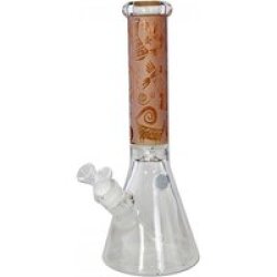 Black Leaf Kokopelli Beaker Bong Ice amber