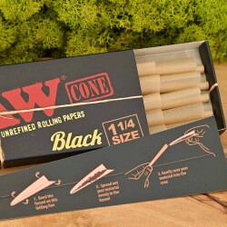 RAW Black Cones Queen Size 1 1/4 (20er Set)