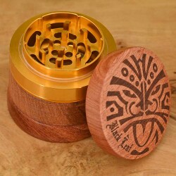 Black Leaf Maori Aluminium & Holz Grinder - ⌀60mm