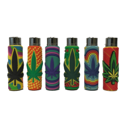 Clipper Lighters Pop Cover Cannabis Leaves