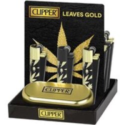 metal by CLIPPER Metallfeuerzeug LEAVES GOLD