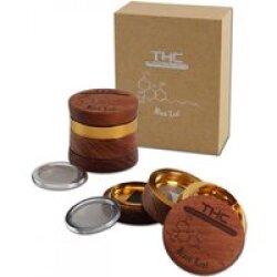 Black Leaf THC Alu- Holzgrinder 4-tlg.