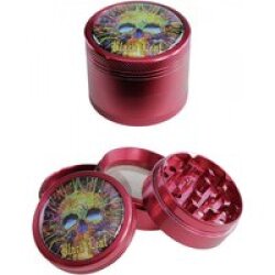 Black Leaf Cyber Skull Grinder 4-tlg. rot