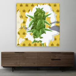 Stoffbild Fresh Bud (Ausführung: Nur Stoffbild, Größe: 100×100 CM)