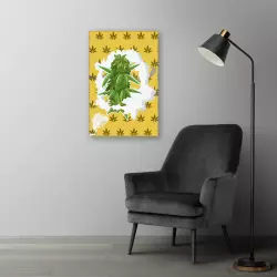 Stoffbild Fresh Bud (Ausführung: Mit Alu-Rahmen, Größe: 40x60 CM)