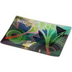 Black Leaf Alice Rolling Tray aus Glas