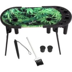 Black Leaf Rolling Console In Weed We Trust..