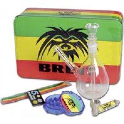 Breit Minibong Set mit Grinder und Purpfeife