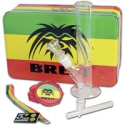 Breit Minibong Set mit Grinder und Glaskawumm