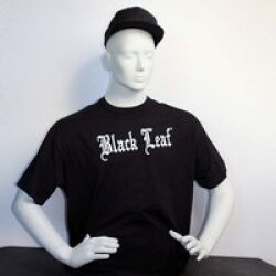 Black Leaf T-Shirt mit Logodruck