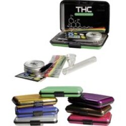 Glas-Purpfeife Set THC im Etui