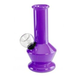 bong-discount Wasserpfeife, Glas-Bong, Glasblubber | 13 cm | violett | robustes BOROSILIKATGLAS