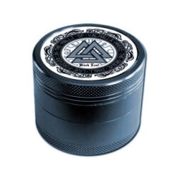 Black Leaf VALHALLA 4-tlg. Aluminium Grinder, grau-metallisch, 50mm, starker Magnetverschluss, Pollensieb, Schaber