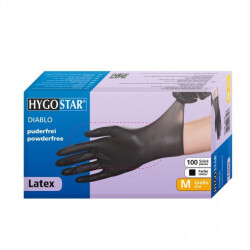 Latex Handschuhe (schwarz, 100 St.) Größe XL
