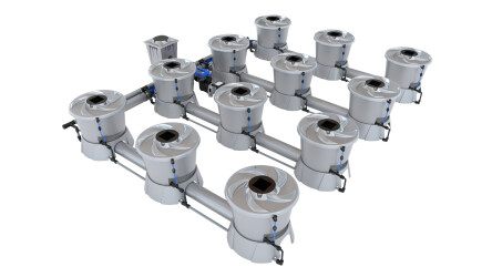 Alien Hydroponics V-System für 12 Pflanzen (Vier Reihen)