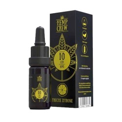 HempCrew CBD Öl 10 % 10ml - Aroma Vanille Zitrone Minze Lavendel - Freche Zitrone