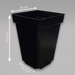 Topf, viereckig, 7L, schwarz, 27,5 x 20 cm