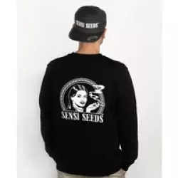 Classic Sweatshirt mit gesticktem Logo, Schwarz, XS