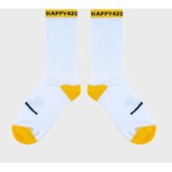 🧦 SOCKS – Smile White-Yellow One Size