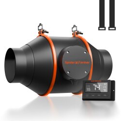 Spider Farmer 4-Zoll-Inline-Ventilator 205CFM mit GGS-Controller Inline-Ventilator für Abluftsysteme