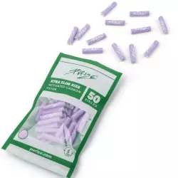 PURIZE Aktivkohlefilter XTRA Slim 6mm im Beutel Lila - 50 Stück
