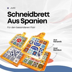 Schneidbrett aus Keramik und Bambus - verschiedene Motive Muster 1