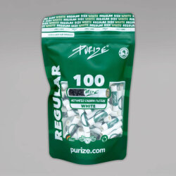 100 PURIZE Regular Size Aktivkohlefilter, weiß