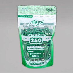250 PURIZE XTRA Slim Size Aktivkohlefilter, 6 mm, grün