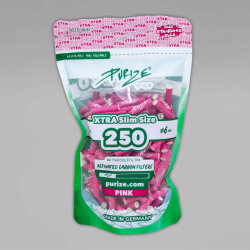 250 PURIZE XTRA Slim Size Aktivkohlefilter, 6 mm, pink