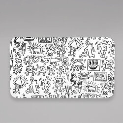K. Haring Rolling Tray, Glas, Black & White, 30 x 17 cm