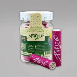 100 PURIZE XTRA Slim Size Aktivkohlefilter im Glas, 6 mm, pink